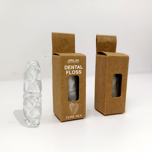 Fil <span class=keywords><strong>dentaire</strong></span> en soie naturelle biodégradable réutilisable dans un récipient en verre, fil de soie pur, adapté aux gencives sensibles - Product Image 1