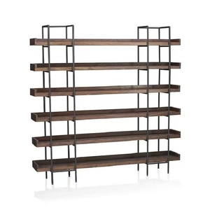 <b>Modern</b> Pine Wood Adjustable Tiered <b>Shelf</b> Storage Rack Floor-standing Bookshelf with Back for Living Room Furniture - Product Image 6