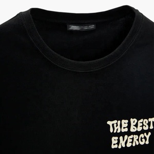 100% anneau filé coton haute qualité impression personnalisée avant et arrière Logos O cou surdimensionné goutte épaule t-shirt pour hommes - Product Image 4