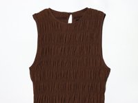 TAOP&ZA Nouvelle Robe Midi Décontractée Style Européen et Américain Printemps 2026 Col Rond Sans Manches Nid d'Abeille 3152360