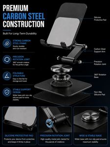 360 °   Support de téléphone rotatif en acier au carbone, pliable, portable, support de bureau réglable, support universel pour smartphone - Product Image 6