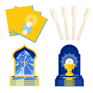 DAMAI Baby Gender Reveal Party Supplies Team Baby Paper Plates Napkins <b>Disposable</b> Baby Shower <b>Tableware</b> Decorations for 8 Guests - Product Image 5