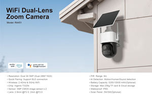 กล้องวงจรปิดไร้สาย Tuya Smart 5MP แบบเลนส์คู่ ใช้แบตเตอรี่ หมุนได้ ปรับมุมมองได้ รองรับ WiFi สำหรับภายนอกอาคาร พร้อมระบบตรวจจับมนุษย์ด้วย AI และเสียงสองทาง - Product Image 6