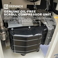 Compresseur d'air silencieux sans huile DEEMACH 5KW 7.5KW 11KW à entraînement par courroie avec sécheur et réservoir pour système d'air de classe 0