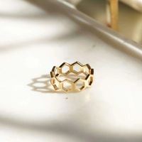 Bague Nid d'Abeille, Bague de Fiançailles, Bague de Mariage, Bague Empilable, Bague de Pouce Unique, Bijou Tendance et Mignon pour Femmes et Hommes