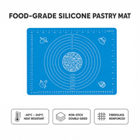 Tapis de pâtisserie en silicone de qualité alimentaire, antiadhésif, sans BPA, extra large 65x45cm avec échelle de mesures précises