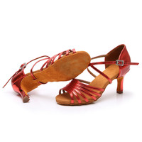 Chaussures de danse de salon/salsa/latine modernes pour femmes avec semelle extérieure en cuir satiné et doublure en coton - Chaussures d'entraînement en gros