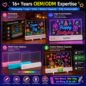 Tablette de <span class=keywords><strong>Dessin</strong></span> Lumineuse LED Néon avec Modes d'Éclairage RGB, Interrupteur Tactile et Batterie Rechargeable - Jouet Éducatif pour Dessiner - Product Image 1