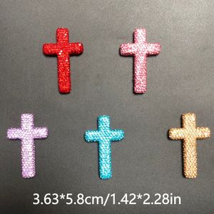 Breloques 3D en forme de <span class=keywords><strong>croix</strong></span>, colorées et brillantes, entièrement ornées de strass, pour loisirs créatifs, accessoires de pendentifs et décorations pour coques de téléphone - Product Image 3