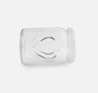 Mini pot à dessert en verre transparent de 100 ml, 150 ml, 250 ml, avec couvercle, motif cœur en relief, pour yaourt et pouding