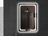 Miroir de salle de bain LED sans cadre, rectangulaire, lumineux, tactile, pour salle de bain, miroir mural de salle de bain, ensemble de miroirs de salle de bain