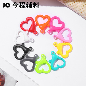 Plastic Heart Shape <b>Clip</b> <b>Buckle</b> Colorful Durable For Eyewear Mask Keychain Accessory - Product Image 3