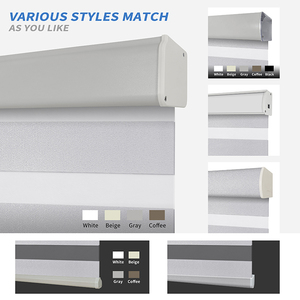 Điện cơ giới đôi không dây đồng bằng ngựa vằn con lăn Shades chống UV Nhựa công nghiệp được xây dựng trong <span class=keywords><strong>Windows</strong></span> - Product Image 4