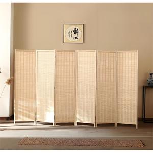 Hersteller Großhandel 4-Panel Klapp schirm Bambus Raumteiler Holz Trennwand für Büroraum Trennung - Product Image 3