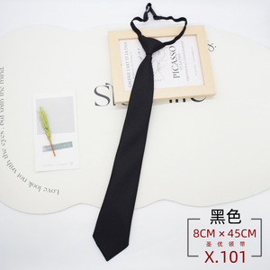 <span class=keywords><strong>Cravate</strong></span> hommes style preppy noir grain fin étudiant sans noeud uniforme scolaire accessoires vêtements d'affaires décontractés - Product Image 6