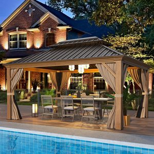 Cổ phiếu mới chất lượng cao bền tùy chỉnh ngoài trời đôi mái kim loại gian hàng khung nhôm vườn hardtop gazebo - Product Image 6