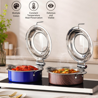 LIYUNDA – Ensemble de chauffe-plats de buffet en acier inoxydable 4L pour hôtels et restaurants, ustensiles de cuisine et de traiteur