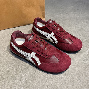 أحذية رياضية مسطحة من فورست جامب للمشي تناسب جميع الأحذية على الطراز الكوري أحذية تدريب بيضاء للربيع والخريف عصرية برباط - Product Image 6