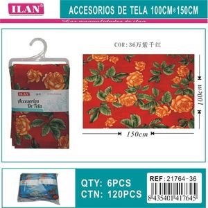 Accessorio in Tessuto Ilan 100cmx150cm Stampa Floreale Rossa per Decorazione Casa - Product Image 3