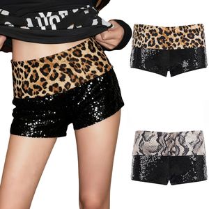 Shorts imprimés animaliers Y2K respirants, écologiques, à paillettes, color block, extensibles, taille basse, coupe skinny, en Spandex/Polyester 220g tricoté - Product Image 1