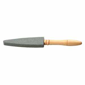Sharpening <b>stone</b> - 14cm oval <b>stone</b> with handle, ideal <b>for</b> sharpening <b>cutting</b> tools. Made of durable material. - Product Image 1