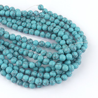 Vente chaude 6-10mm Multicolore Forme Ronde Turquoise Artificielle Perles En Vrac Accessoires Perles De Pierre pour La Fabrication De Bijoux