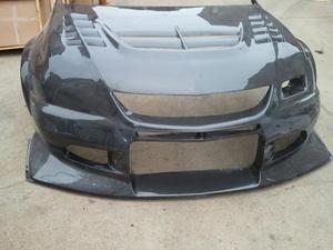 Kits avant combinés Pare-chocs avant/Ailes avec capot pour Evolution Evo 8 9 <span class=keywords><strong>Cyber</strong></span> CF en fibre de carbone - Product Image 2