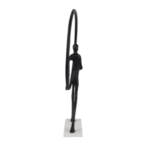 Scultura Uomo con Anello su Base in Marmo, Elegante Decorazione per Casa, Soggiorno, Tavolino da Caffè - Product Image 3