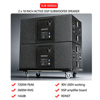 SUB9006 AS Aktif Çift 18 İnç Güçlendirilmiş Subwoofer, DSP RDNet Kontrolü 7200W Canlı Performans Sahne PA Bas Subwoofer'ı Büyük Etkinlikler İçin