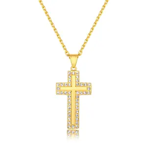 Il Religioso Gesù croce dell'acciaio inossidabile degli uomini Croce gioielli Ciondolo In Oro