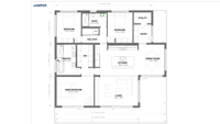Villa préfabriquée à un étage de 185 m2, 2000 pieds carrés - 45'x51', 3 chambres, 2 salles de bain, panneaux sandwich imperméables et résistants au feu, construction rapide