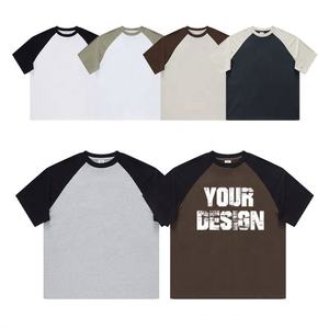 Camisetas de Alta Calidad Lisas de Estilo Retro Americano, Unisex, con Logotipo Personalizado, Tejidas, Ecológicas, de Algodón, para Hombre, Verano - Product Image 2