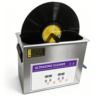 Machine de nettoyage ultrasonique pour disques vinyles 180W 40Khz avec support moteur, outil de nettoyage en profondeur pour albums LP, décharge d'eau pour tourne-disque