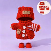 Ensemble de vêtements pour poupée en peluche tricotés : pull, chapeau et sac – Tenue créative avec accessoires DIY pour poupée – Plusieurs options de couleurs
