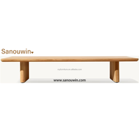 Table basse en bois de teck naturel moderne au design de luxe haut de gamme pour l'extérieur Surface spacieuse Jardin