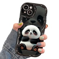 Mignon Peluche Panda Photo Impression Vague Bord Doux TPU Téléphone Couverture Arrière pour Iphone 6 7 8 X Xr XS 11 12 13 14 15 16 17 Pro Max