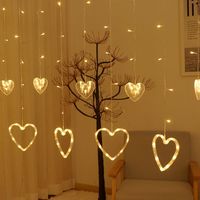 Guirlande lumineuse pour rideau de fenêtre à Led, guirlande féerique, amour cœur, vacances, décoration pour la saint-valentin, 5 m, 12 m