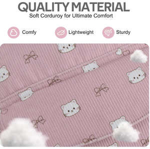 कस्टम प्यारा सौंदर्य प्लश बुकबैग कैजुअल डलर लड़कियों के लड़कों गुलाबी बिल्ली काले मुर्गा कॉर्डडरॉय बच्चों बैकपैक - Product Image 5