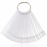 50 pièces Présentoir transparent blanc pour nuancier de vernis à ongles et gels colorés, pour la présentation de faux ongles et de couleurs de vernis NAF018B