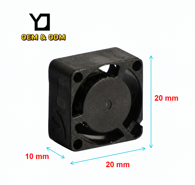 OEM/ODM 20x20x10mm 5V 0.2A 2010 Ball Bearing Electric DC Brushless Axial Cooling Fan PBT Material