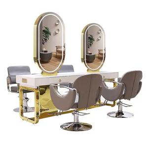 Miroir de salon de coiffure Sincoo JT70 moderne en verre doré avec couleur et taille personnalisables pour usage en centre commercial et atelier - Product Image 6