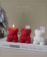 Saint Valentin mariage mignon Animal bougie cadeau bébé Rose ours bébé douche baptême bougie faveurs bougies aromatiques avec coeur