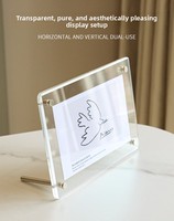 Support de menu en acrylique transparent de qualité supérieure, réversible, double face, pour affichage sur bureau, liste de prix, cadre photo, numéro de table de mariage