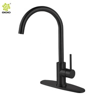 Robinet de cuisine en acier inoxydable 304 PVD Gun Metal avec bec flexible et mélangeur d'évier