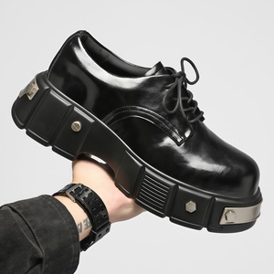 Zapatos Derby de Cuero para <span class=keywords><strong>Hombre</strong></span>, Talla Grande, con Cordones y Suela Gruesa, Punta Redonda, para Primavera/Verano, Casuales, de Vestir, para Fiesta, Modelo 6629, Tendencia de Moda - Product Image 5