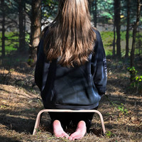 Tabouret à genoux ergonomique et portable en bois massif, confortable, intérieur/extérieur, banc de yoga/méditation, pouf pour la méditation assise