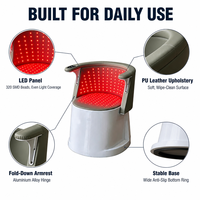Chaise de luminothérapie rouge T170 avec 320 LED, minuterie, panneau lumineux chauffant pour le bas du dos et les hanches, appareil de luminothérapie rouge pliable pour utilisation assise