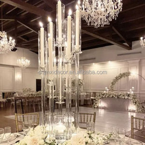Portacandele in acrilico alto 8 capi 108cm in acrilico porta candelabri decorazione di nozze tavolo centrotavola fioriera candelabro - Product Image 3