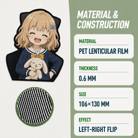 Las mejores pegatinas decorativas de dibujos animados 3D de tendencia, pegatina de movimiento impermeable, pegatina de Anime lenticular 3D personalizada para decoración de coche y portátil