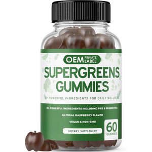 Gummies aux fruits et légumes naturels OEM sans sucre pour adultes, soutien immunitaire, super gummies verts - Product Image 1